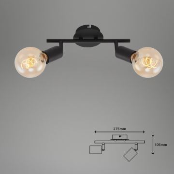 Briloner 10104890 - Bodové svítidlo 2xE27/60W/230V černá